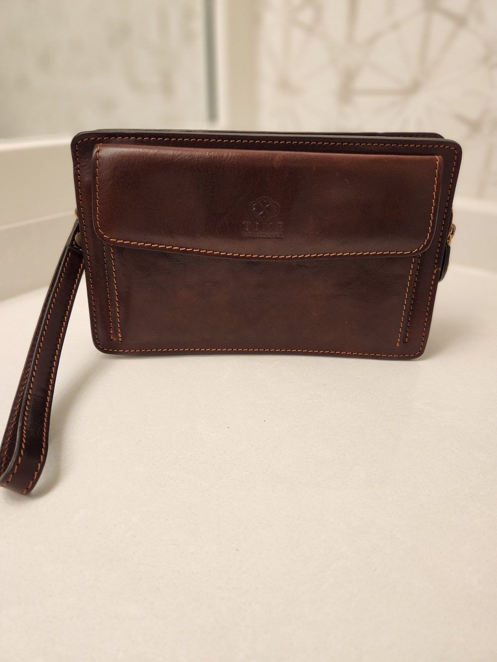 Time Resistance Decameron Leather Clutch